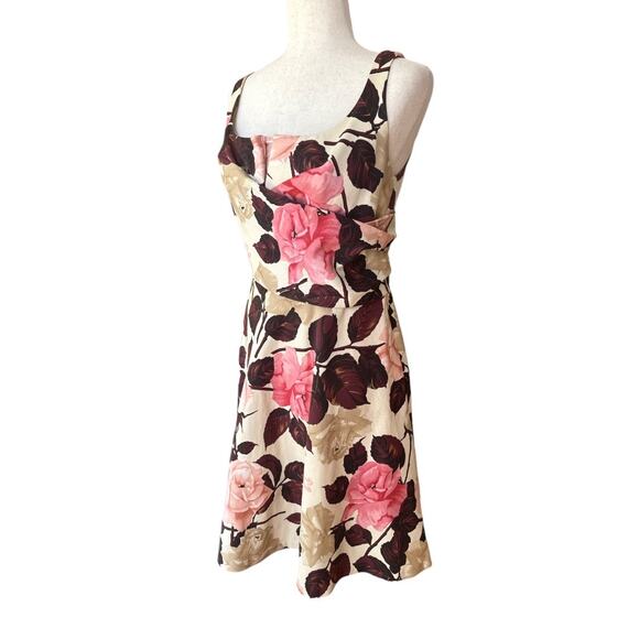 Talbots Rose Garden Pink Floral Sleeveless Dress 8P - Picture 2 of 10